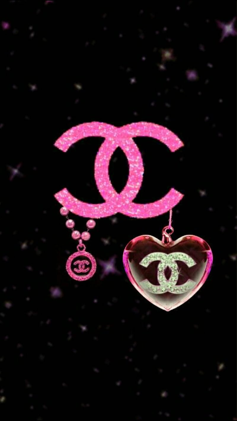 Coco Chanel, cc, charm, girly, glitter, neon, HD phone wallpaper