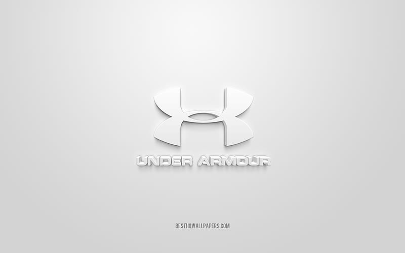 Under Armor logo, white background, Under Armor 3d logo, 3d art, Under Armor, brands logo, white 3d Under Armor logo, HD wallpaper