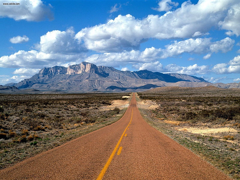 Lonesome Highway Guadalupe Mountains Texas, texas, graphy, highways, perspective, mountains, HD wallpaper