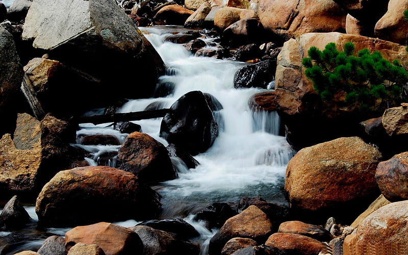 mountain creek-Nature rivers Landscape, HD wallpaper