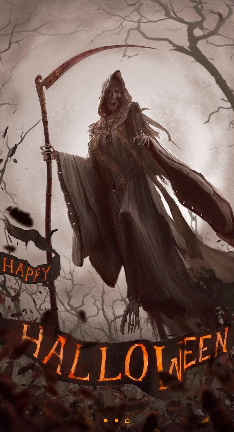 Halloween Reaper, grim, scary, theme, HD phone wallpaper