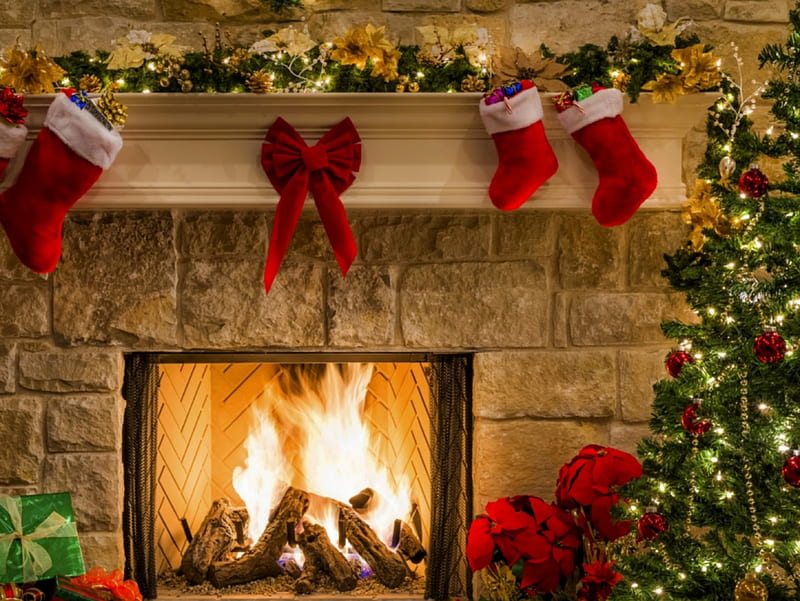 merry christmas, christmas tree, gift, xmas, HD wallpaper