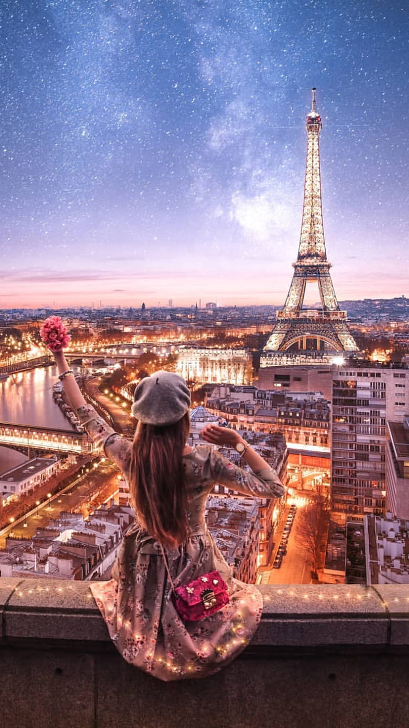 Paris, city, eiffel tower, france, girl, people, vacation, HD phone  wallpaper | Peakpx