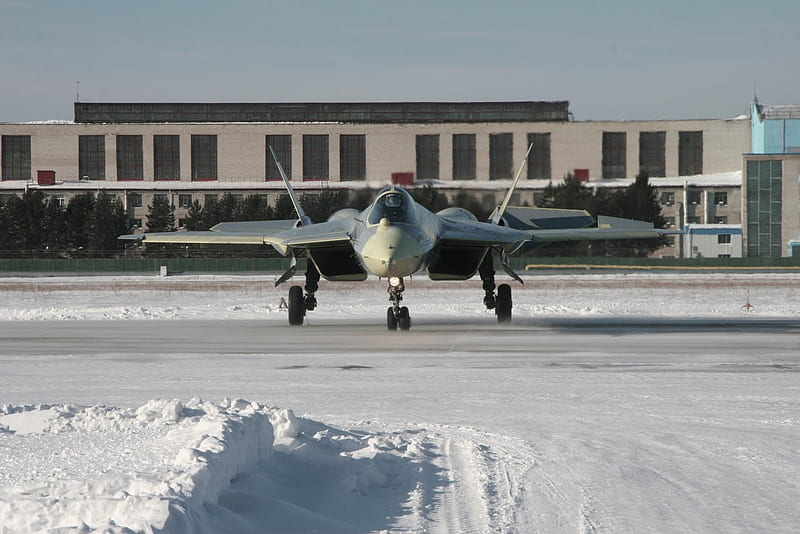Sukhoi T-50 taxing, prototype, fighter, sukhoi, t-50, pak-fa, jet, HD wallpaper