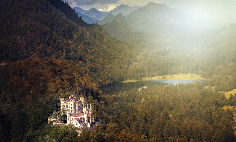 Castles, Hohenschwangau Castle, Bavaria, Castle, Germany, HD wallpaper
