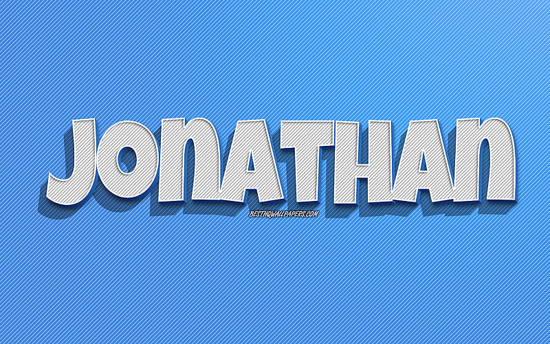 Jonathan, blue lines background, with names, Jonathan name, male names, Jonathan greeting card, line art, with Jonathan name, HD wallpaper