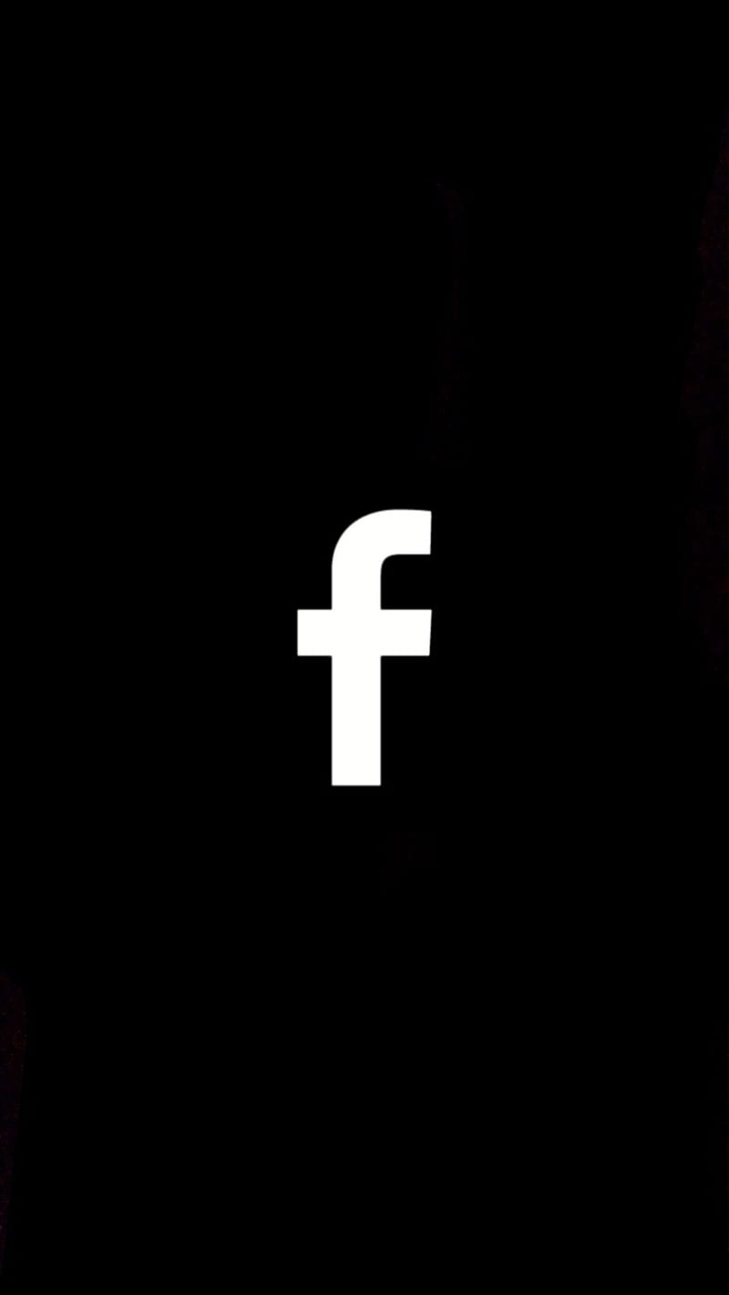 black facebook logo black background