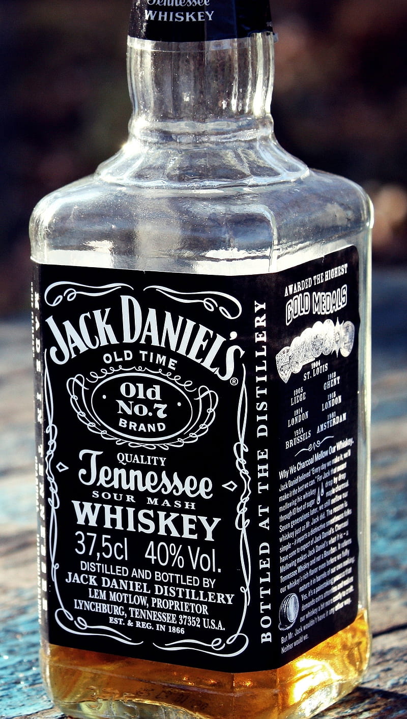 Jack Daniel, alcohol, bottle, whiskey, HD phone wallpaper