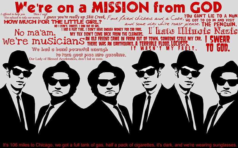 We're On a Mission From God, dan akroyd, blues brothers, john belushi, movie, qoutes, classic, HD wallpaper