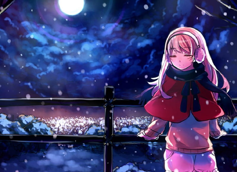 Winter Time, Snowing, Snow, Anime, Winter, HD wallpaper | Peakpx