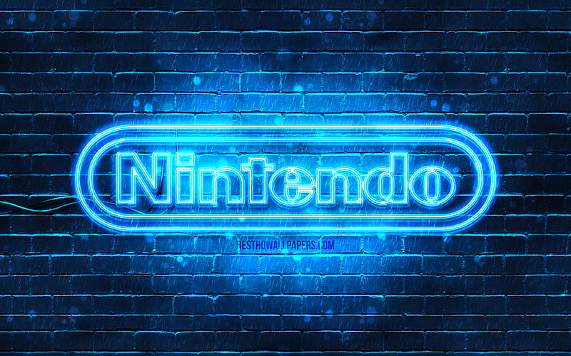 Nintendo neon. Nintendo Blue logo. Обои Нинтендо.