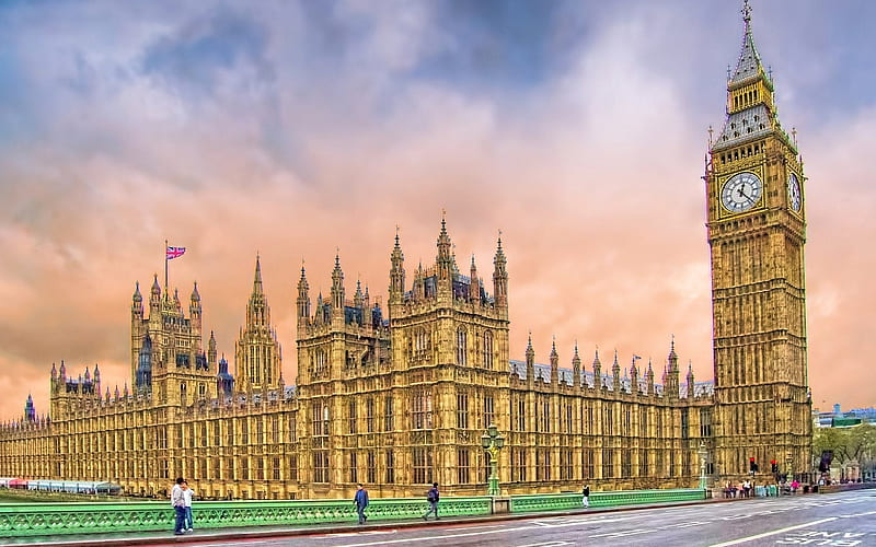 England, Big Ben, parliament, bridge, London, UK, HD wallpaper