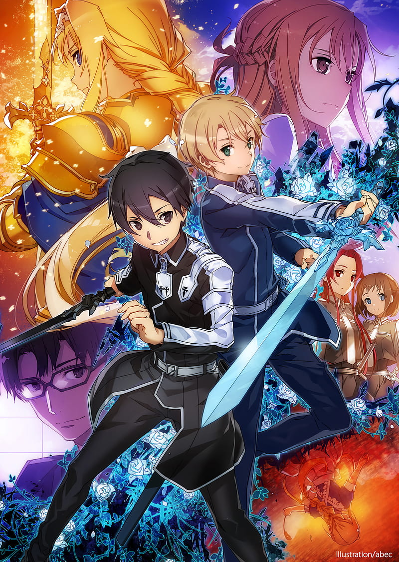 SAO Alicization, sword art online, kirito, eugeo, kirigaya kazuto, sword, alice, asuna, HD phone wallpaper