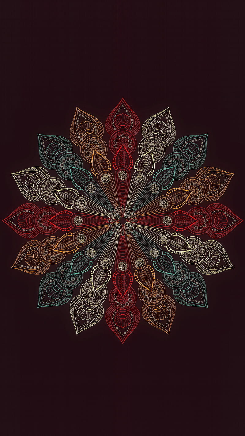 Mandala Flower, abstract, HD phone wallpaper