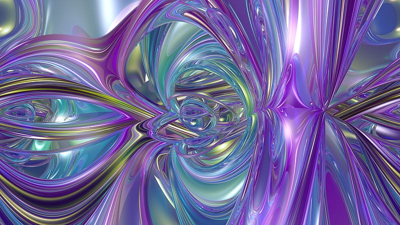 Purple Blue Glassy Pipe Lines Glare Abstraction Abstract, HD wallpaper