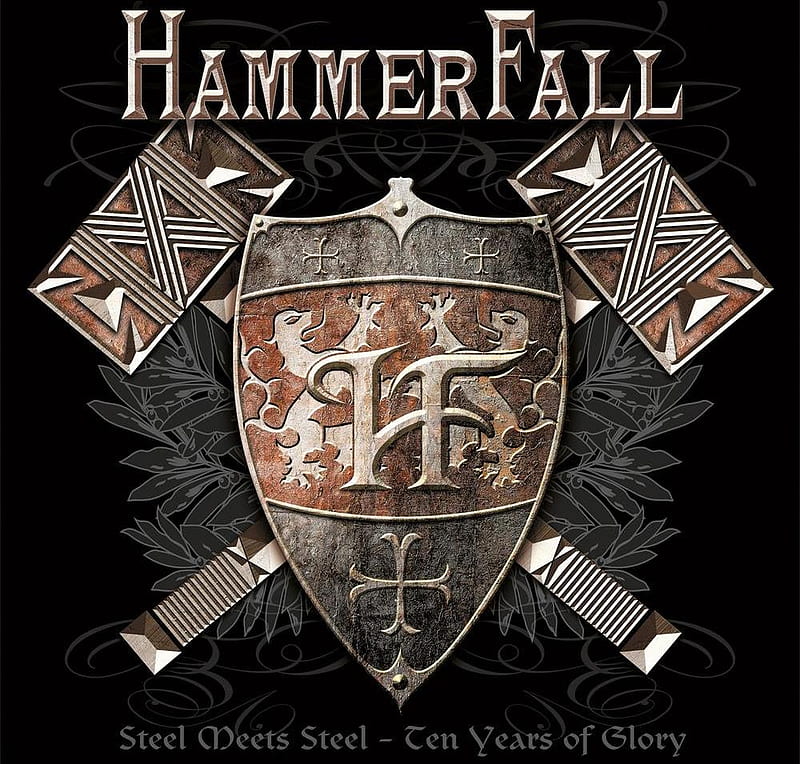Hammerfall - Steel meets Steel, hammerfall, years, music, band, year, hammer, metal, logo, glory, heavy, steel, HD wallpaper