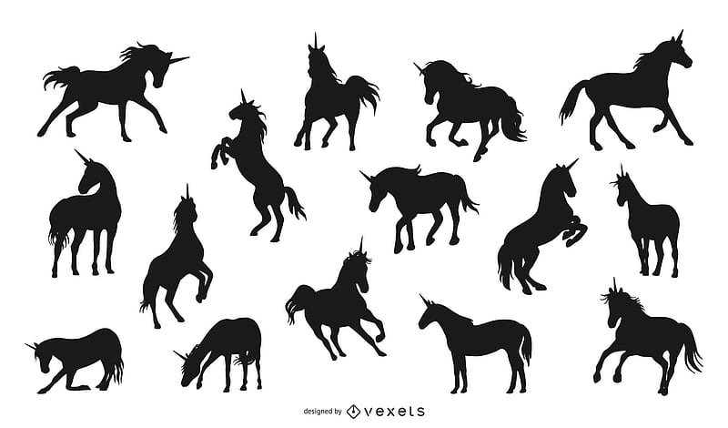 Unicorns, white, black, pattern, unicorn, texture, vexels, HD wallpaper