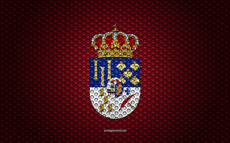 Flag of Salamanca creative art, metal mesh texture, Salamanca flag, national symbol, provinces of Spain, Salamanca, Spain, Europe, HD wallpaper