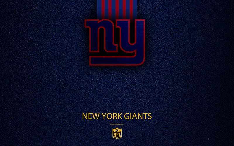 New York Giants american football, logo, leather texture, New York, USA, emblem, NFL, National Football League, Eastern Division, HD wallpaper
