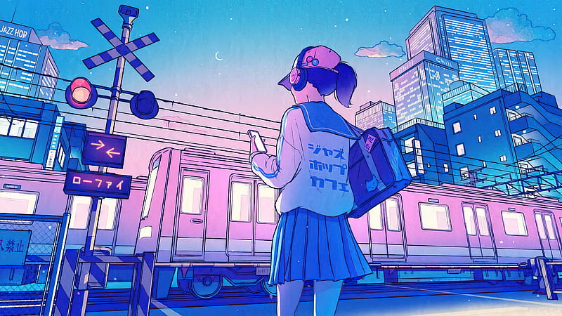 Anime Girl School Uniform Japanese, anime-girl, anime, artist, artwork, digital-art, HD wallpaper