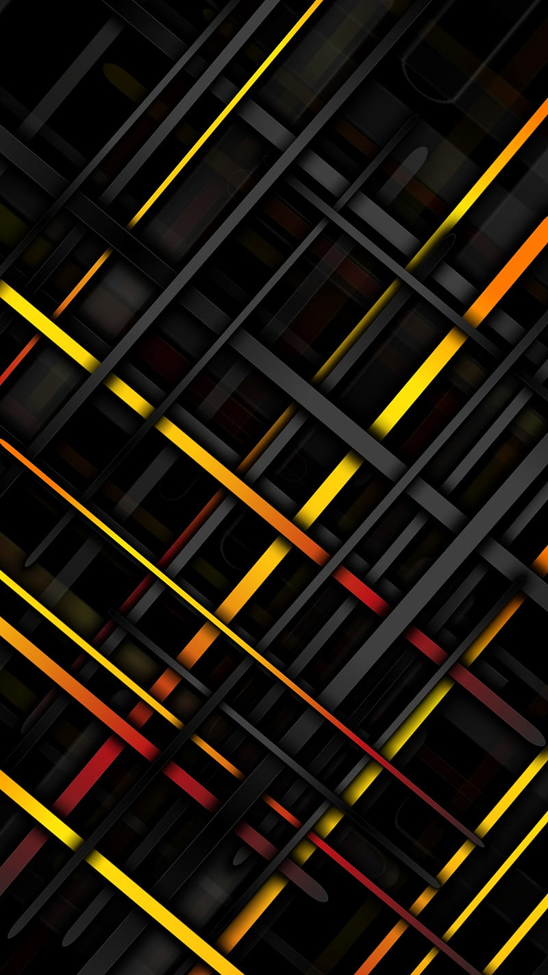 Intersection, 3d, abstract, background, dark, lines, pattern, rendering, stripes, HD phone wallpaper