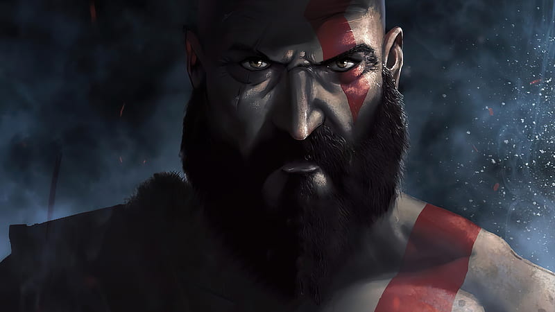 God of War, God of War (2018), Kratos (God Of War), Man, Face, Beard, HD wallpaper