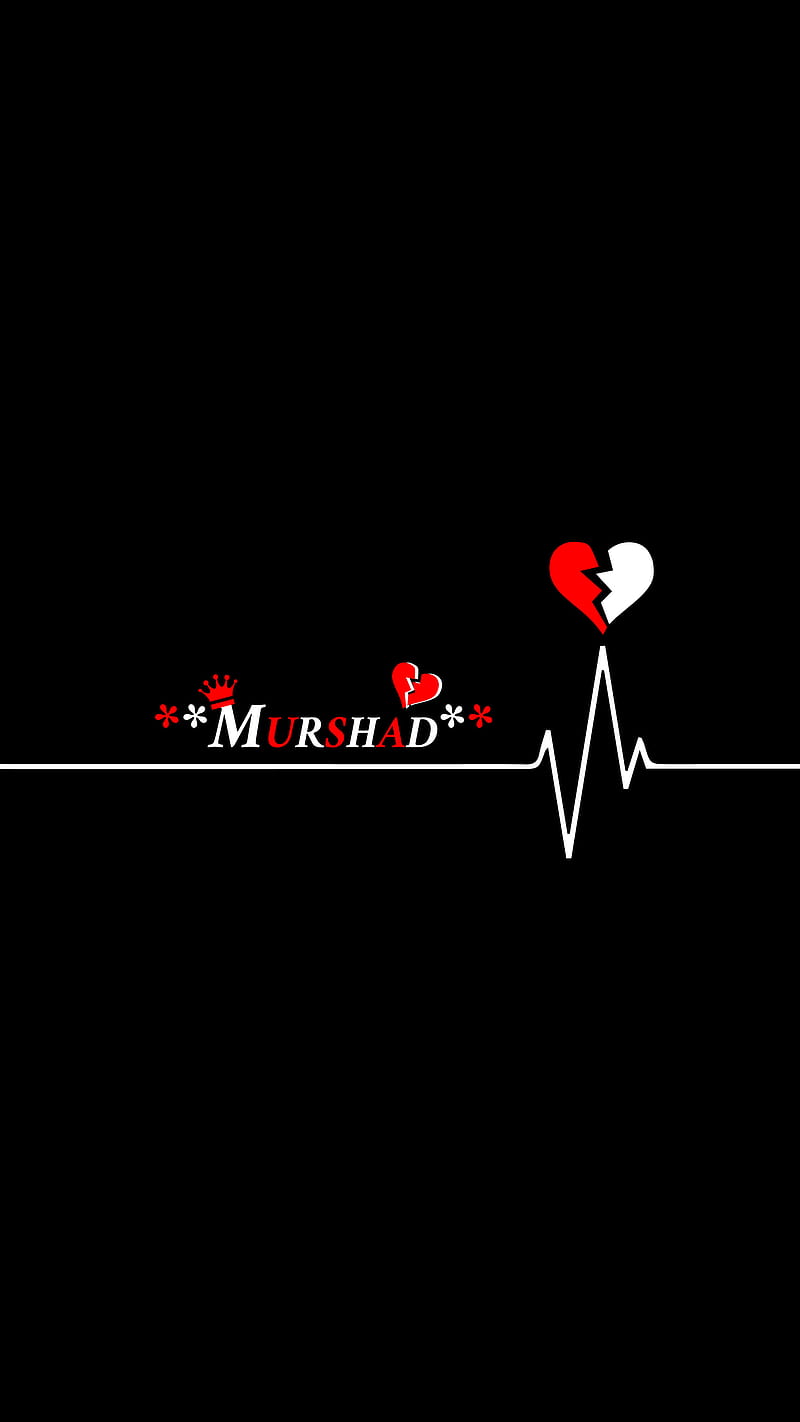 Murshad مرشد , Life line, alone, beat, black and white, heart, murshad, no love, red, sad, HD phone wallpaper