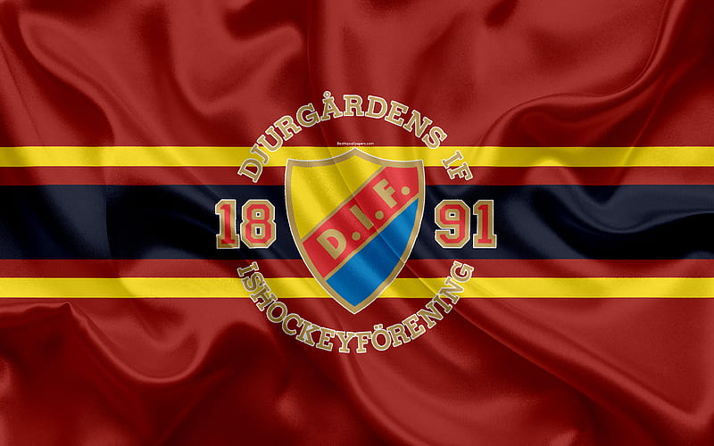 Djurgardens, Swedish hockey club, Swedish Hockey League, emblem, logo, SHL, hockey, Stockholm, Sweden, HD wallpaper
