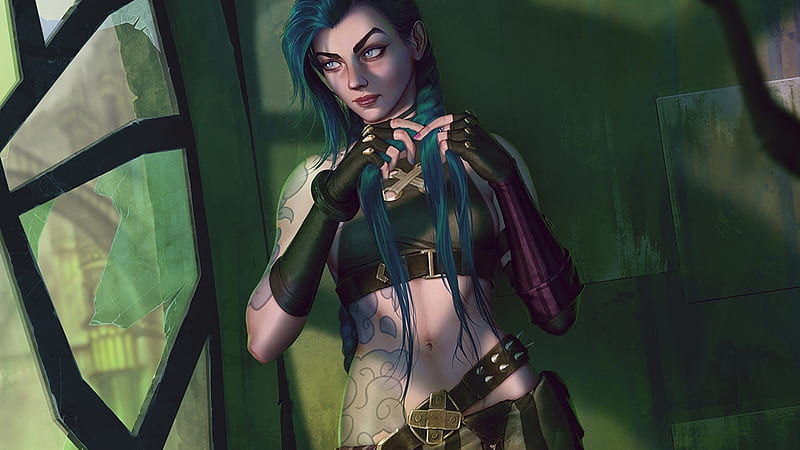 Jinx Arcane Green Dress Jinx, HD wallpaper