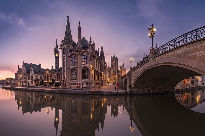 Bridge, Belgium, Ghent, , Towns, HD wallpaper