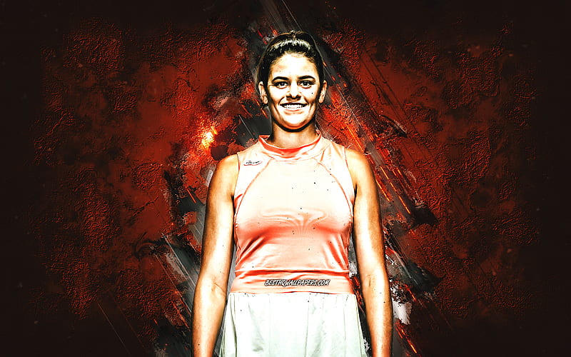 Jennifer Brady, WTA, American tennis player, red stone background, Jennifer Brady art, tennis, HD wallpaper