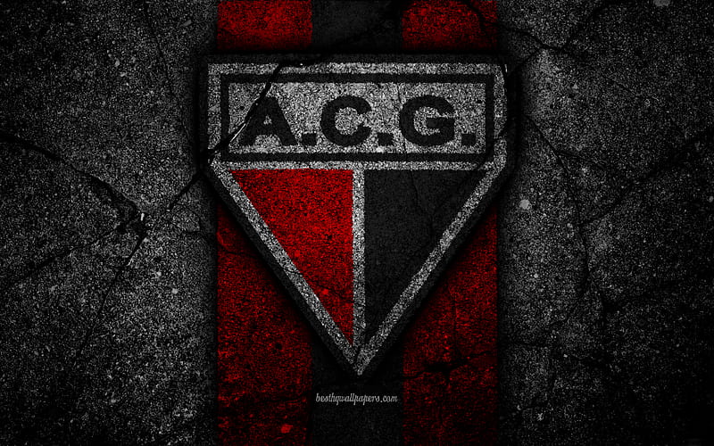 Atletico Goianiense FC, logo, Brazilian Seria A, soocer, black stone, Brazil, Atletico Goianiense, football club, asphalt texture, FC Atletico Goianiense, HD wallpaper