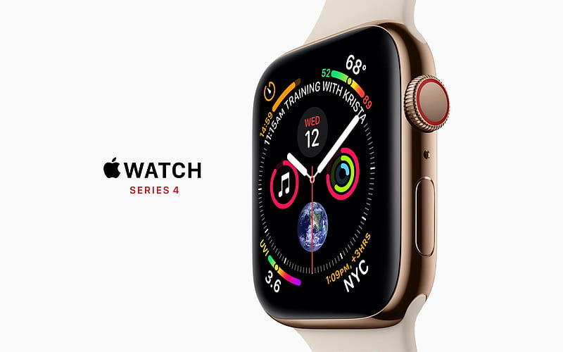 2018 Gold Apple Smart Watch Series 4, HD wallpaper