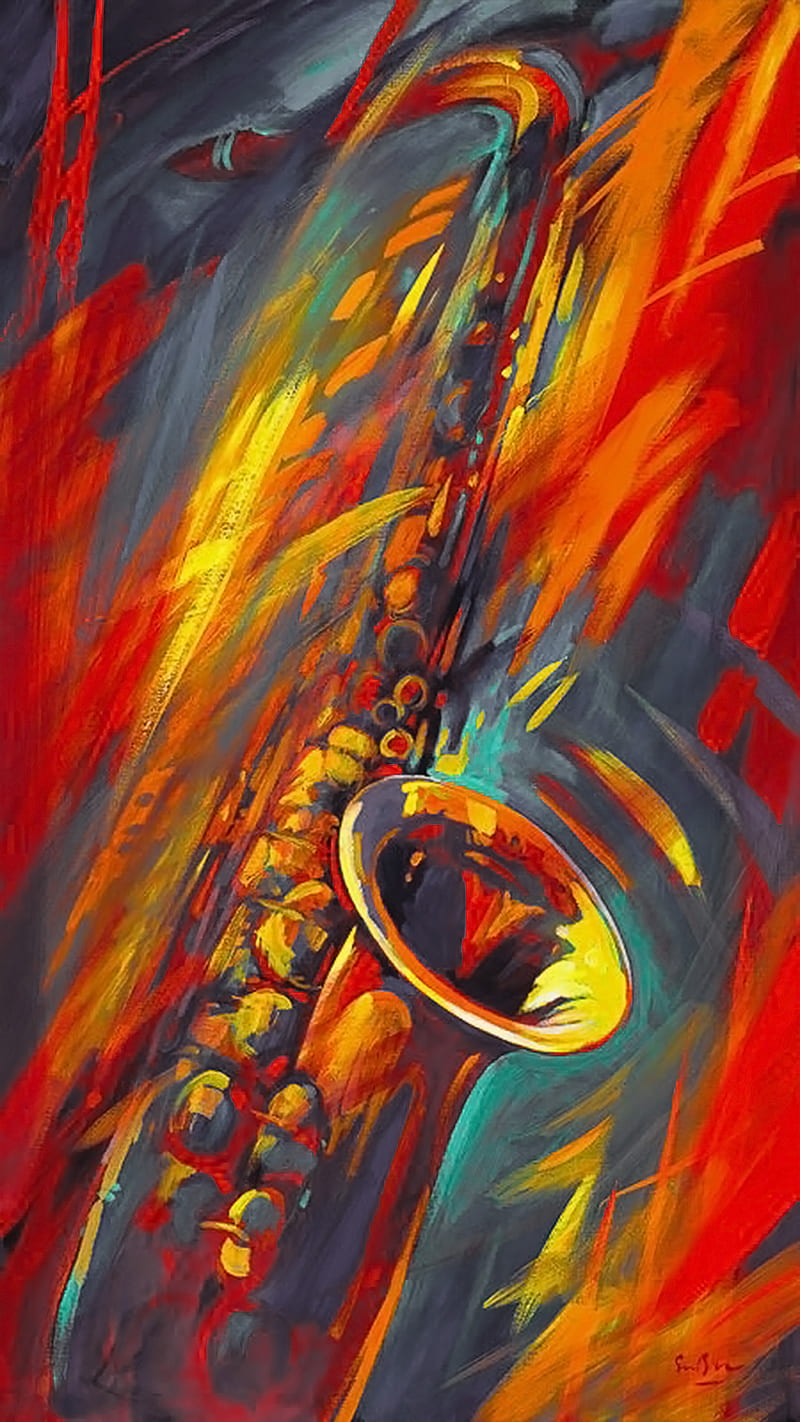 Saxophone Painting, comic, comics, heros, music, paint, paintings, HD phone wallpaper