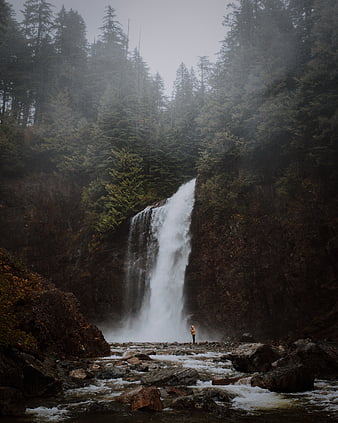 Waterfall, tree, nature, river, HD wallpaper | Peakpx