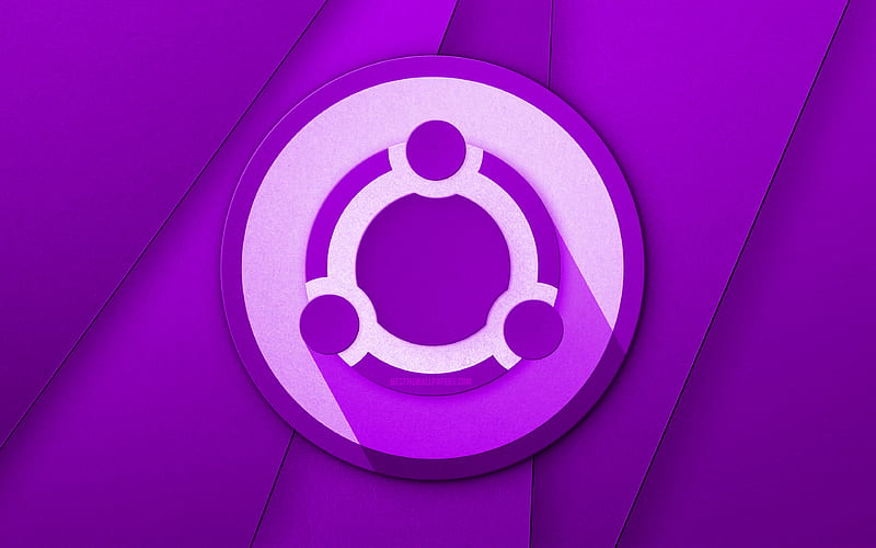 Ubuntu violet logo creative, Linux, violet material design, Ubuntu logo, brands, Ubuntu, HD wallpaper