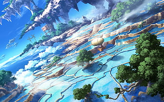 Blue Fantasy World, HD wallpaper