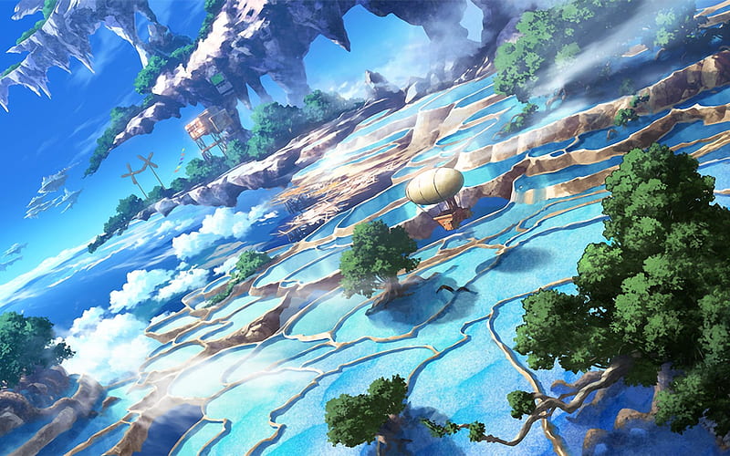 Blue Fantasy World, HD wallpaper