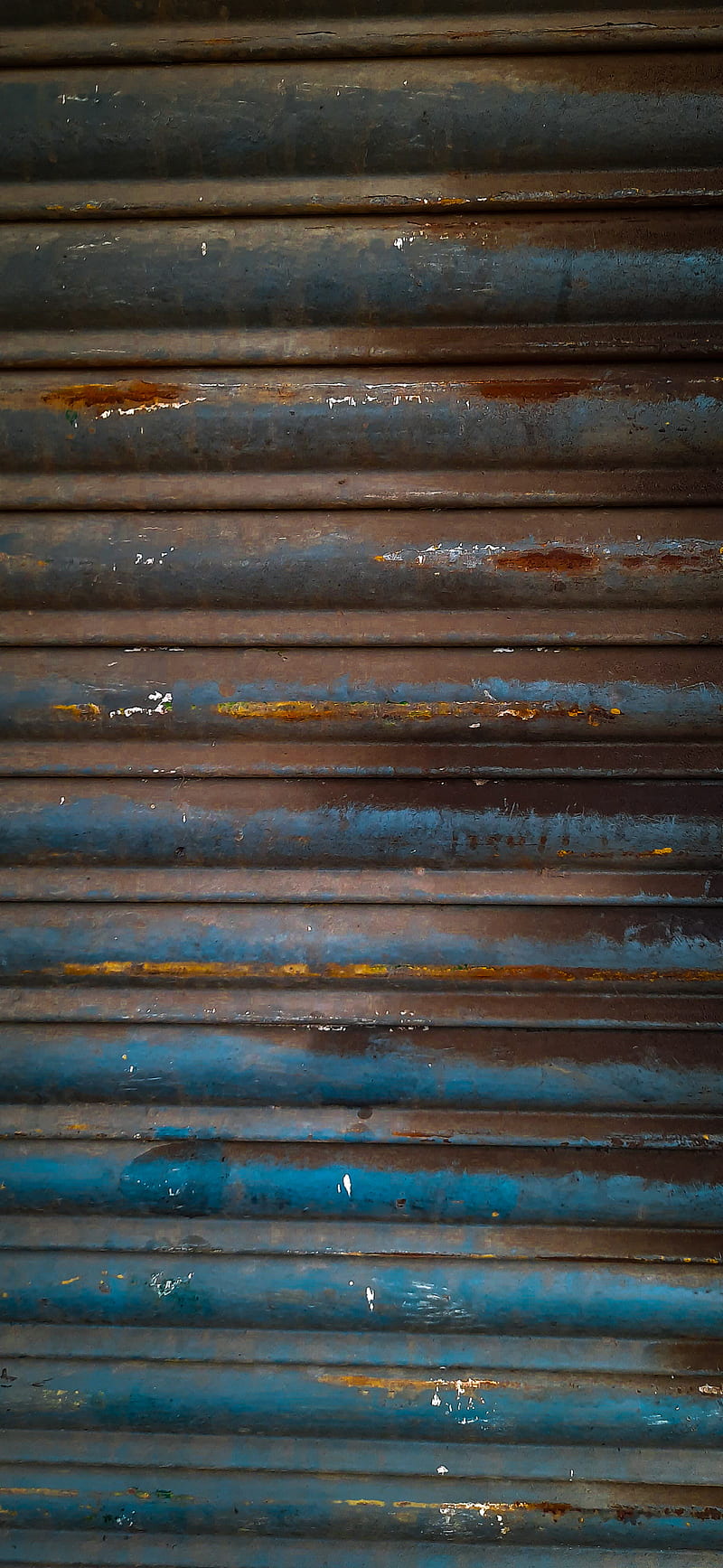 Shutter, blue, lines, metal, old, rustic, HD phone wallpaper