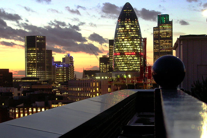 City from the roof, modern, arquitecture, england, london, HD wallpaper