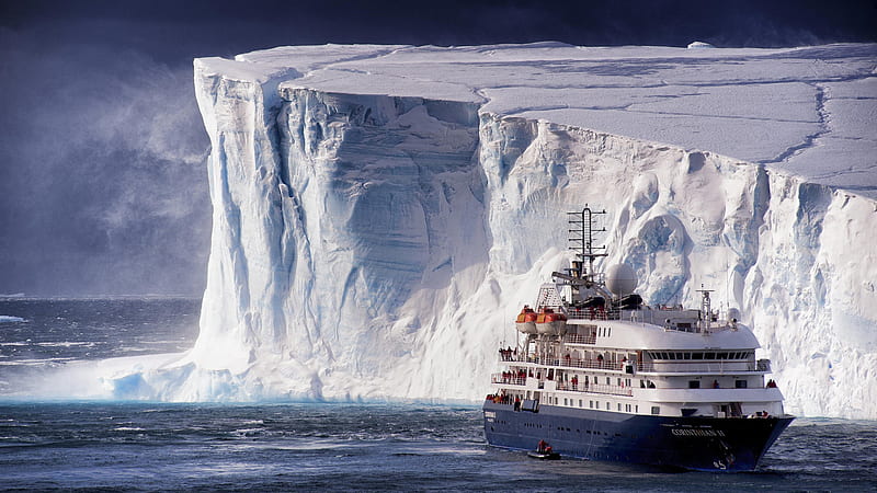 Black Cruise Ship With Snow Mountain Background Cruise Ship, HD wallpaper
