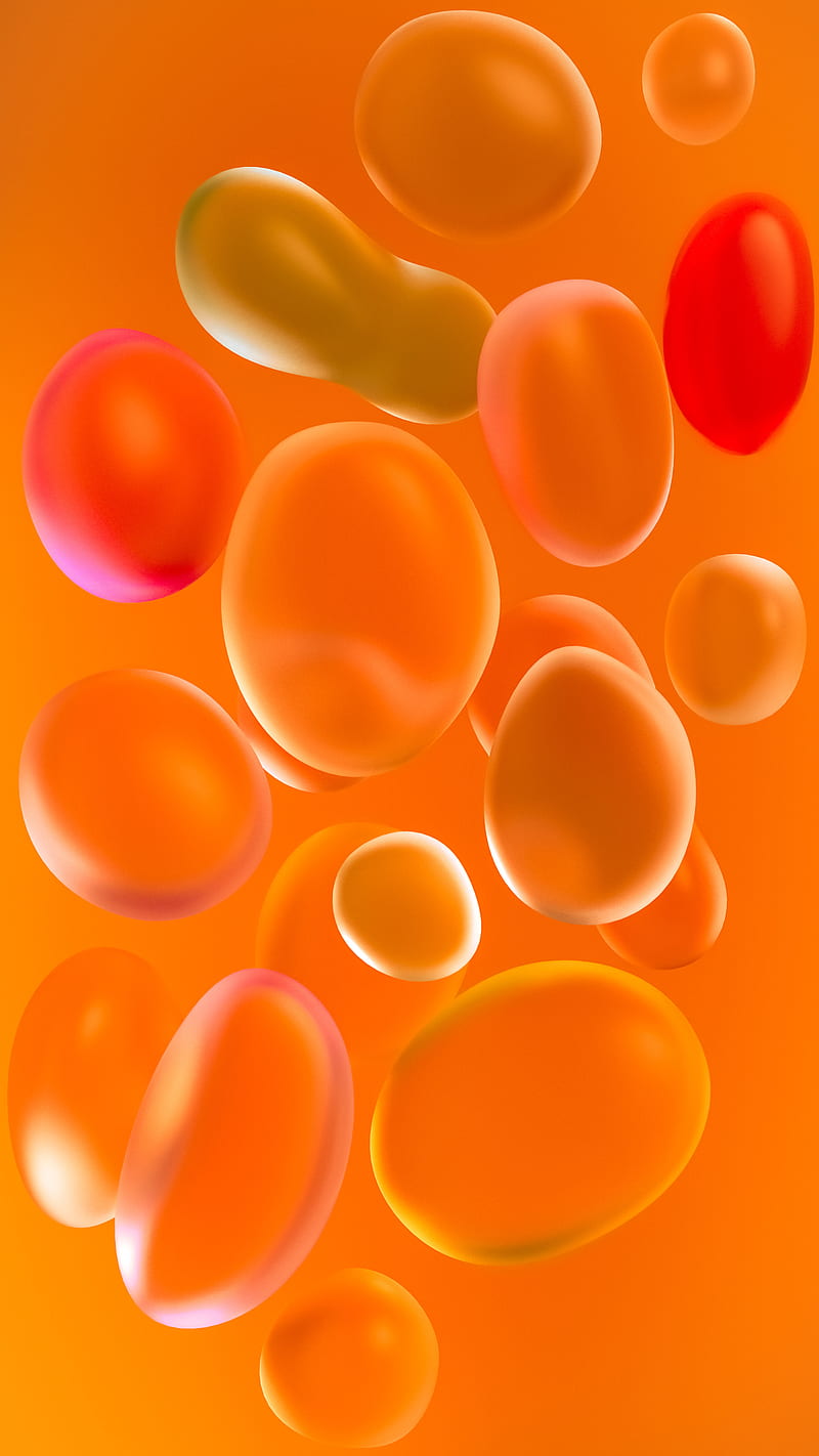 Orange bubbles, Jakub, abstract, air, background, bonito, depth, frame, redm bubbles, HD phone wallpaper