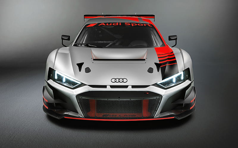 2020, Audi R8 LMS GT4, front view, exterior, tuning R8 LMS, race car, German sports cars, Audi, HD wallpaper