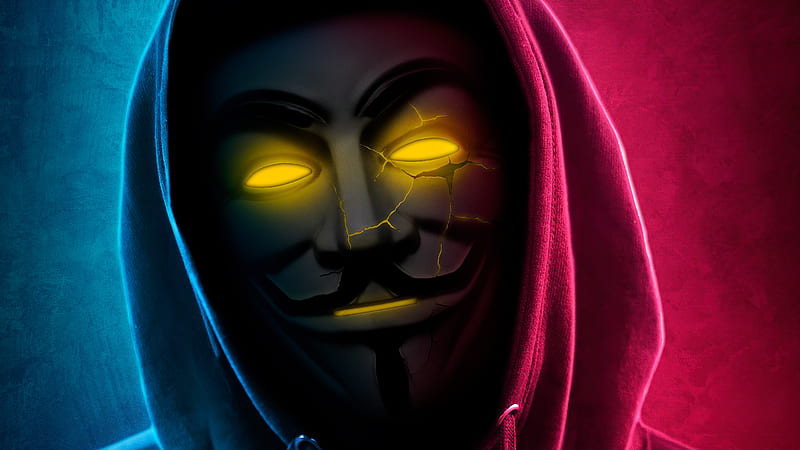 Golden Anonymus Boy , anonymus, mask, hoodie, artist, artwork, digital-art, HD wallpaper