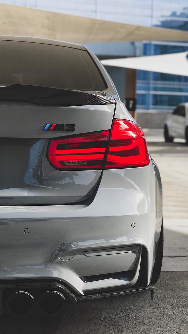 BMW M3, bmw, car, f80, gray, m power, m3, rear view, sedan, tuning, vehicle, HD phone wallpaper