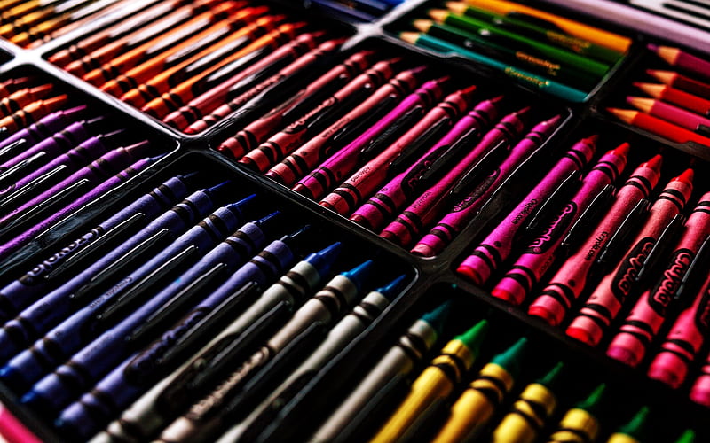 Colors Crayon, crayon, color, pencil, colourful, drawing, HD wallpaper