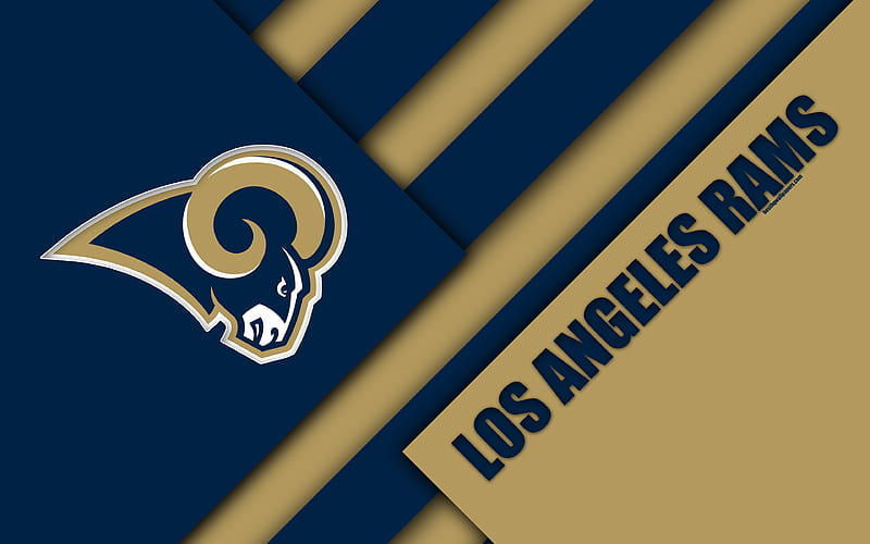 Los Angeles Rams National Football Conference, logo, NFL, blue gold  abstraction, HD wallpaper