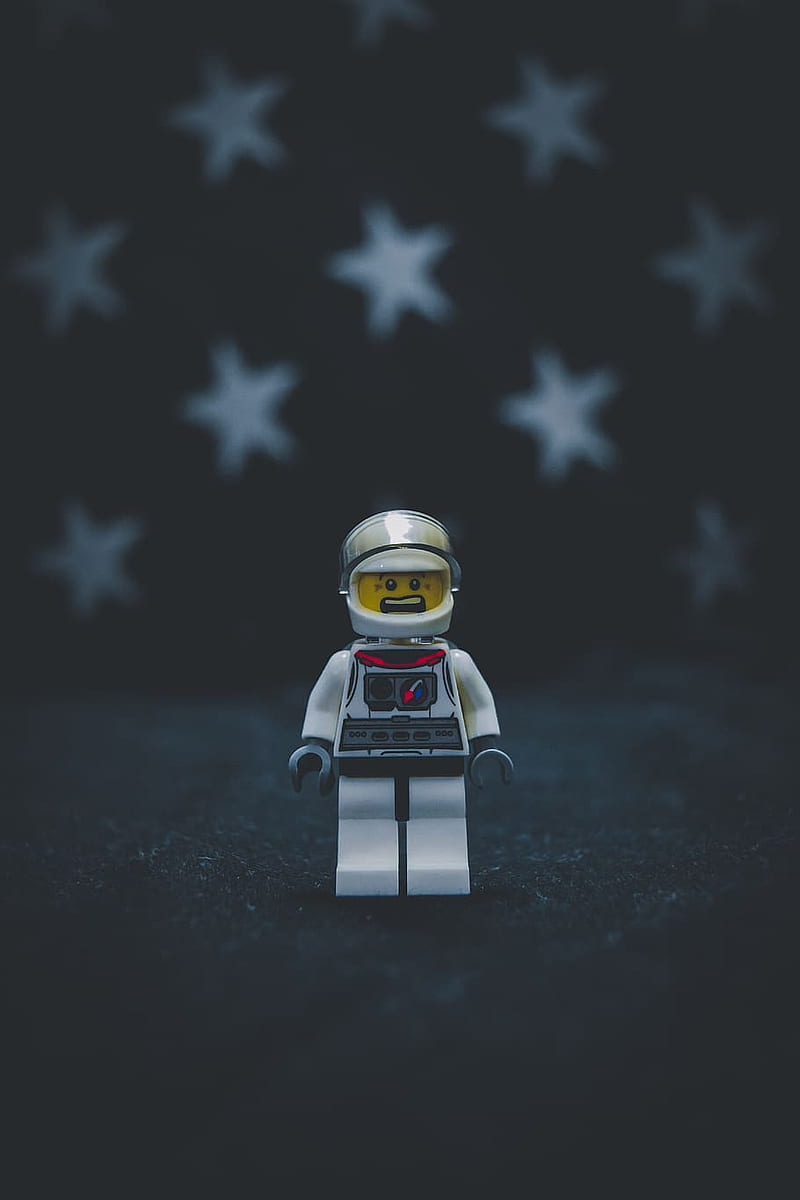 Lego Astranaut, astronaut, cosmonaut, flag, kids, moon, space, toys, usa, HD phone wallpaper
