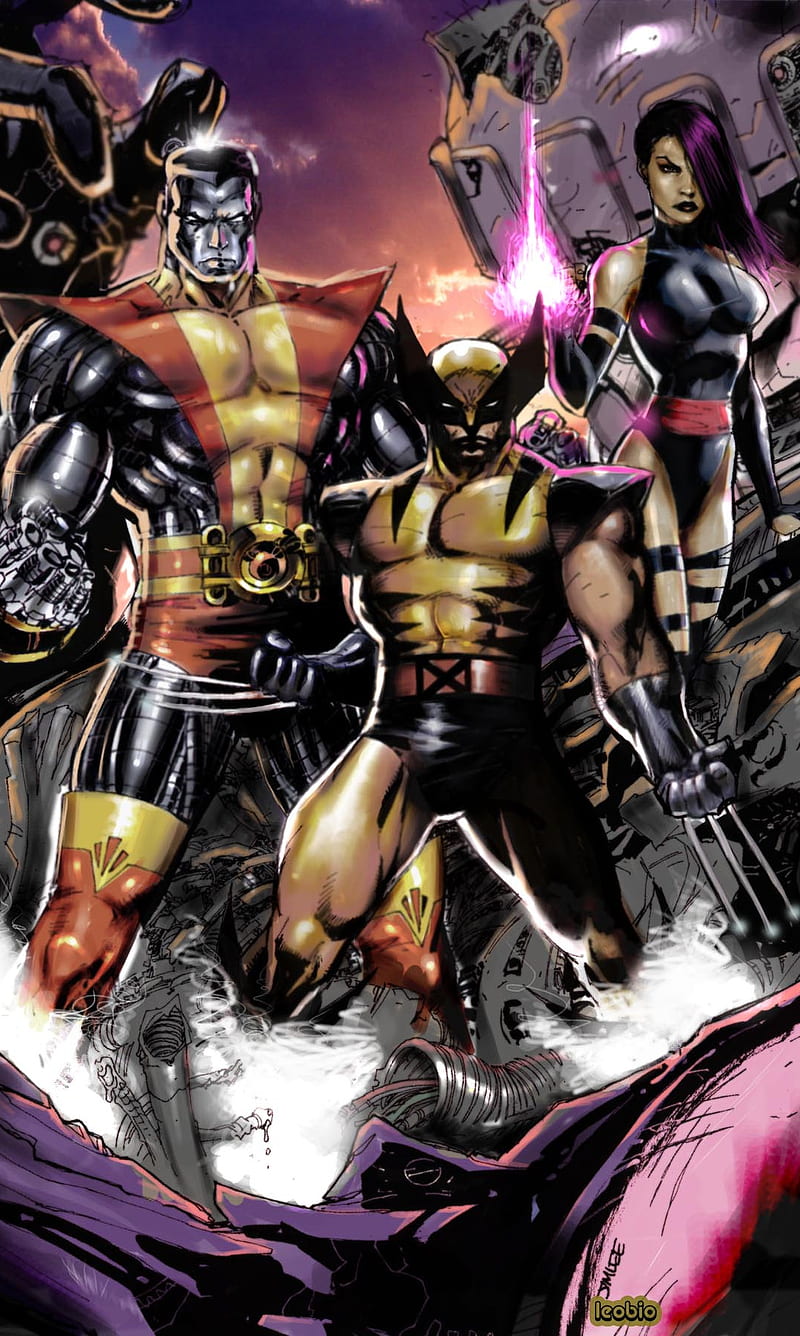 X Men, colosus, marvel, psylocke, wolverine, HD phone wallpaper
