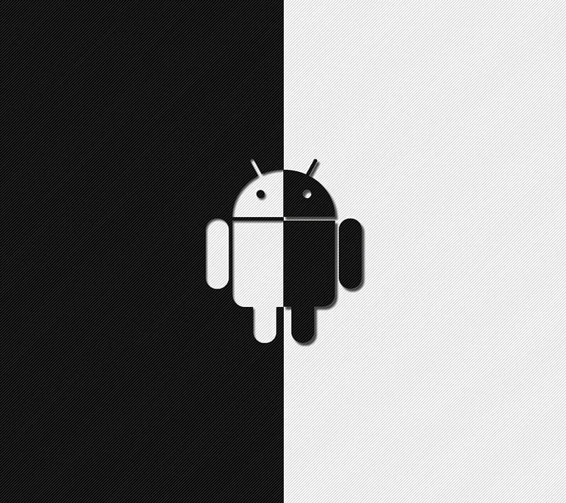 android icon, icon, android, brand, phone, tablet, ioss, apple vs android, black, white, logo, HD wallpaper
